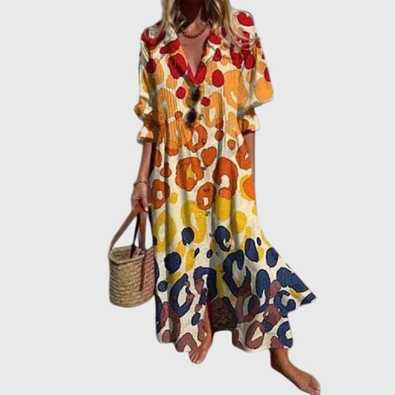 Lara Vestido Mujer Maxi Boho – Vestido Largo Fluido, Ligero, Elegante Casual de Verano