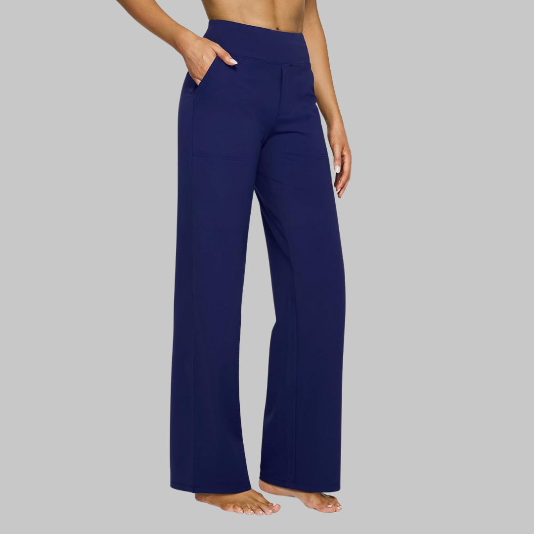Gladys Pantalon Femme Extensible – Taille Haute, Poches, Confortable Décontracté Respirant