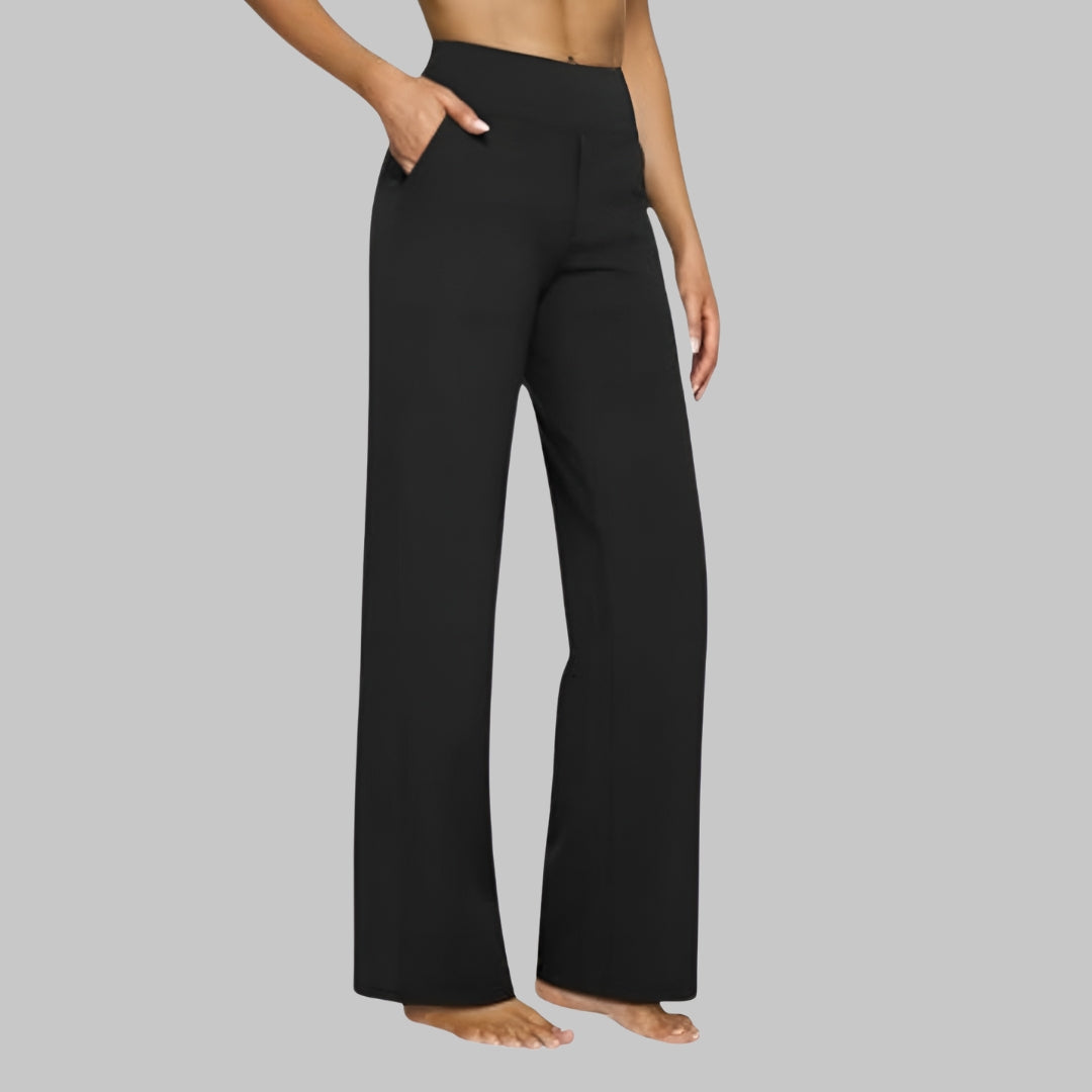 Gladys Pantalon Femme Extensible – Taille Haute, Poches, Confortable Décontracté Respirant