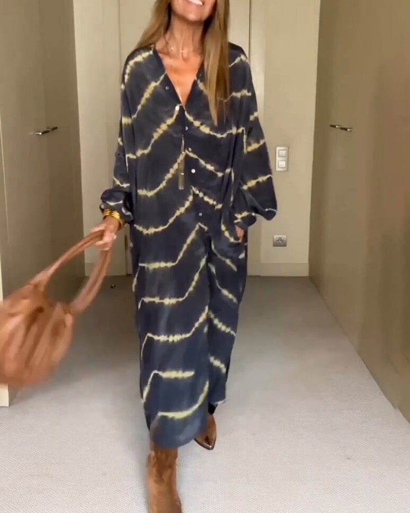 Maggie Robe Femme Col V – Robe Fluide Légère, Coupe Confortable Décontractée
