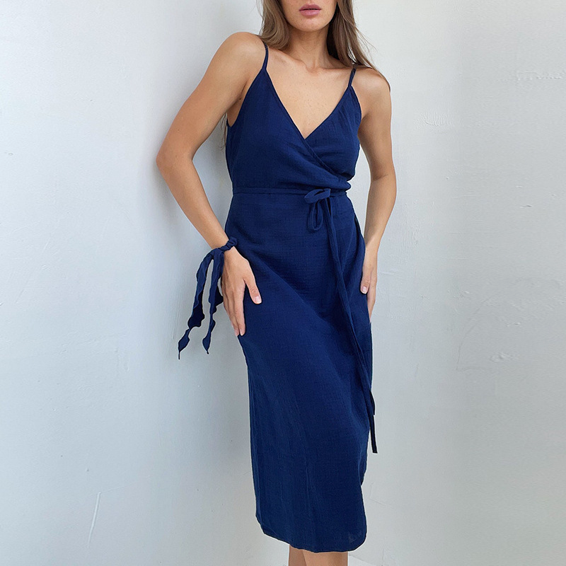 Luminelle Vestido de Verano Mujer – Midi con Abertura, Tejido Transpirable y Estilo Elegante