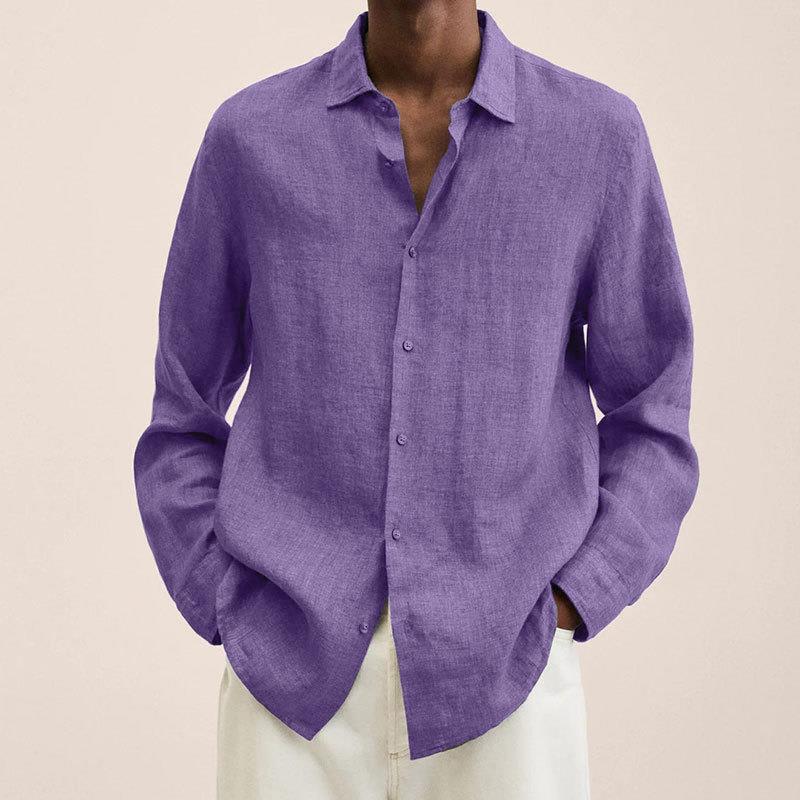 Giovanni Chemise Homme – Lin Respirant, Manches Longues & Style Élégant Classique