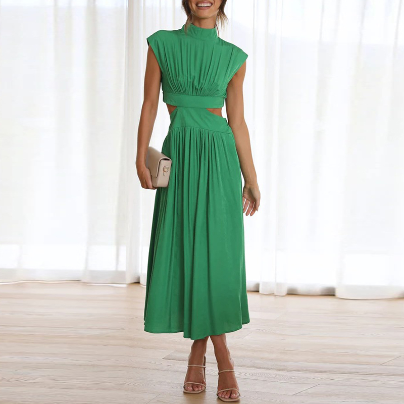 Vestido Maxi Chic para Mujer – Vestido de Verano Sin Espalda, Sin Mangas Elegante