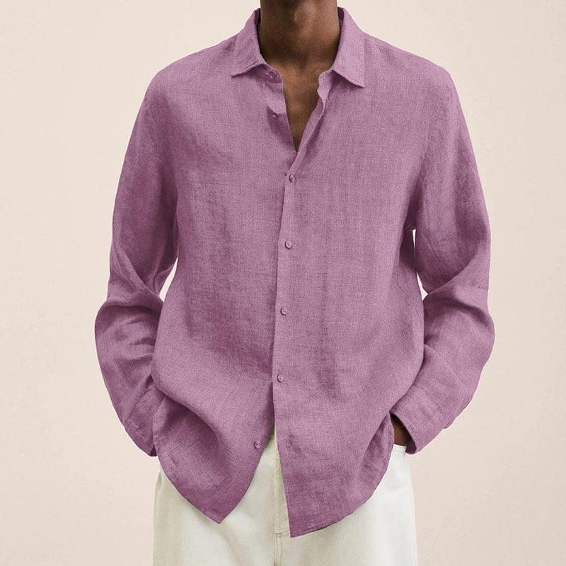 Giovanni Chemise Homme – Lin Respirant, Manches Longues & Style Élégant Classique