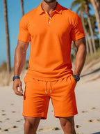 Mark Polo Homme Ensemble – T-shirt Uni Élastique, Respirant Sport Décontracté