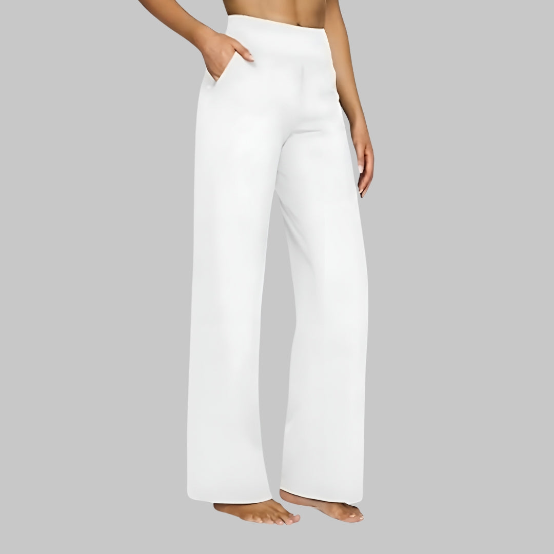 Gladys Pantalon Femme Extensible – Taille Haute, Poches, Confortable Décontracté Respirant