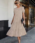 Vestido midi Rosalie para mujer – Estampado floral, mangas abullonadas y cintura alta