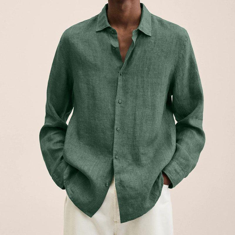 Giovanni Chemise Homme – Lin Respirant, Manches Longues & Style Élégant Classique