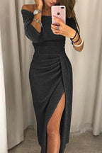 Feliza Robe Midi Femme – Paillettes Élégantes, Coupe Ajustée & Style Soirée