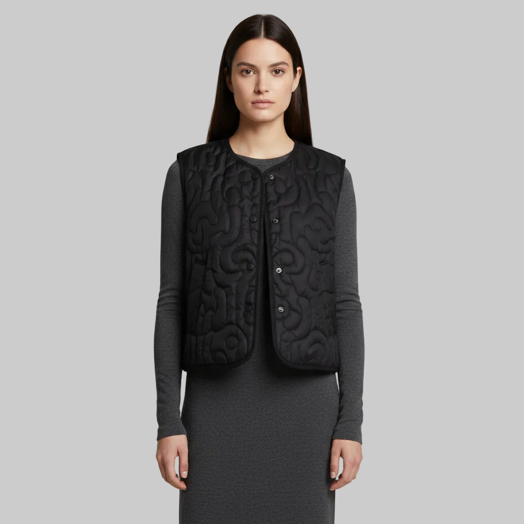 Gilet leggero trapuntato con bottoni sul davanti