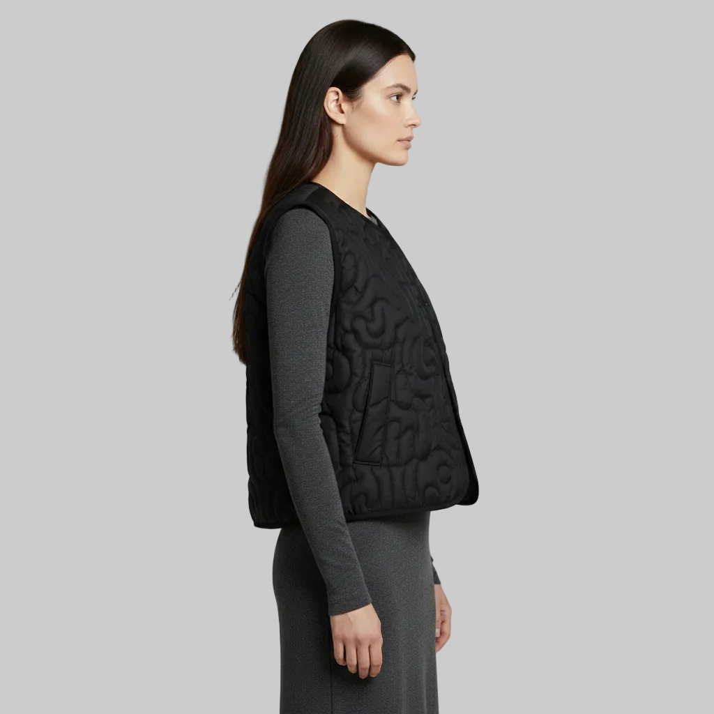 Gilet leggero trapuntato con bottoni sul davanti