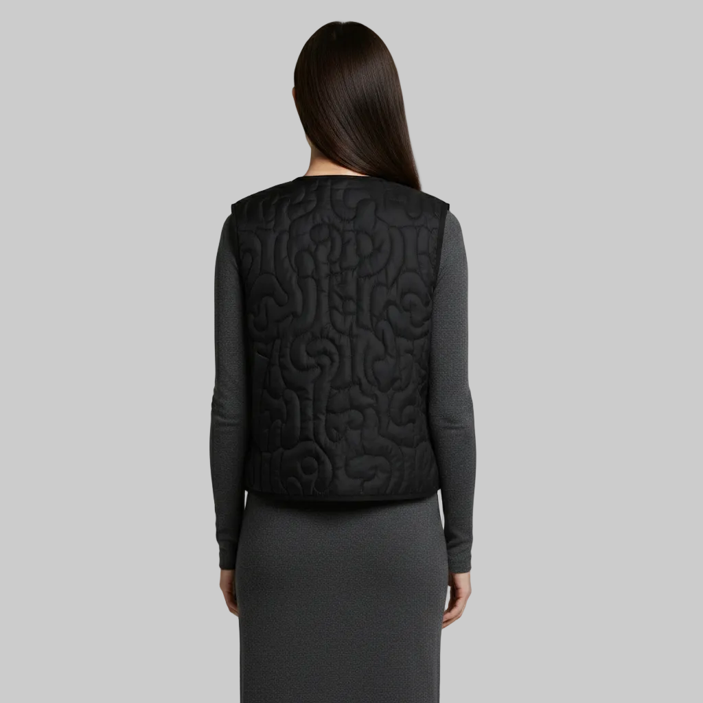 Gilet leggero trapuntato con bottoni sul davanti