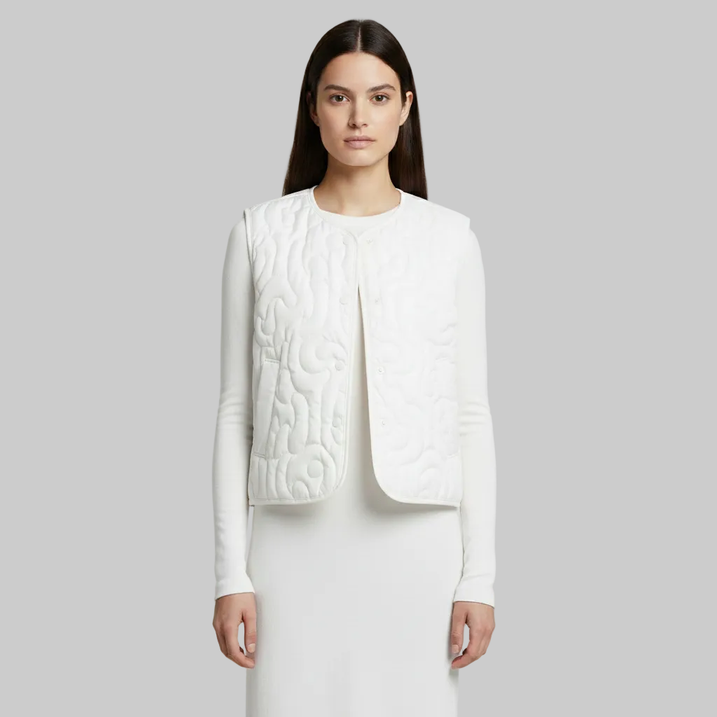 Gilet leggero trapuntato con bottoni sul davanti