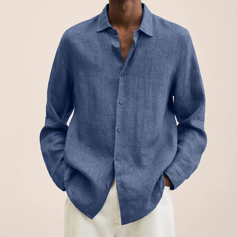 Giovanni Chemise Homme – Lin Respirant, Manches Longues & Style Élégant Classique