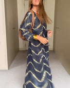 Maggie Robe Femme Col V – Robe Fluide Légère, Coupe Confortable Décontractée