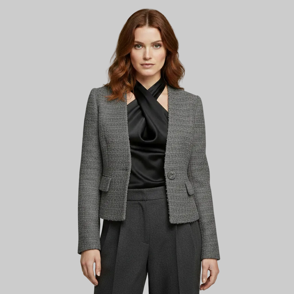 Giacca blazer in tweed testurizzato