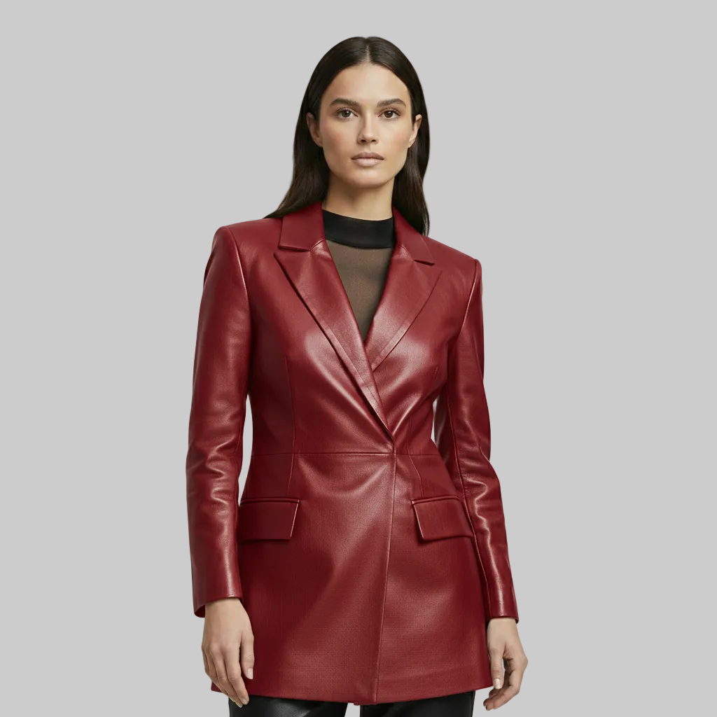 Cappotto blazer in ecopelle