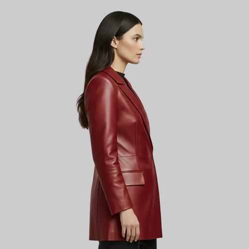 Cappotto blazer in ecopelle