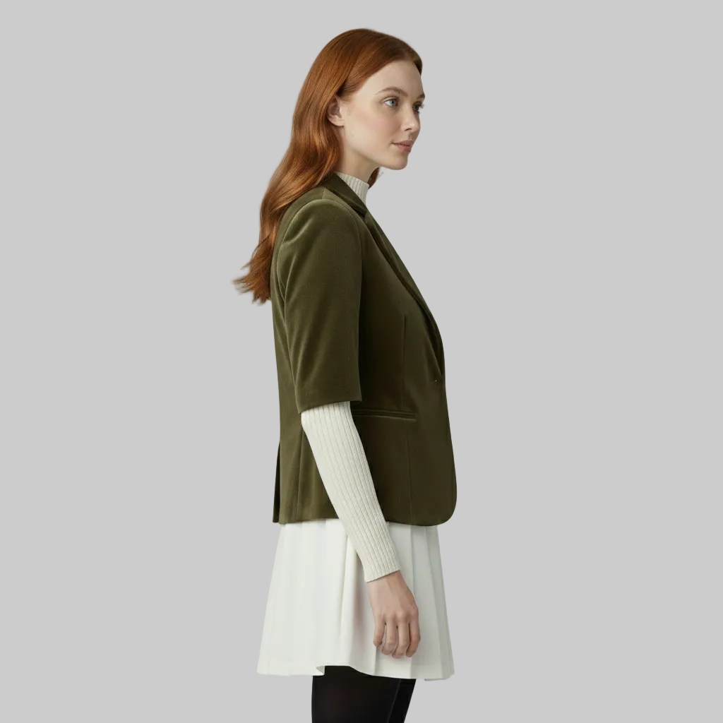 Giacca sartoriale in velluto a maniche corte