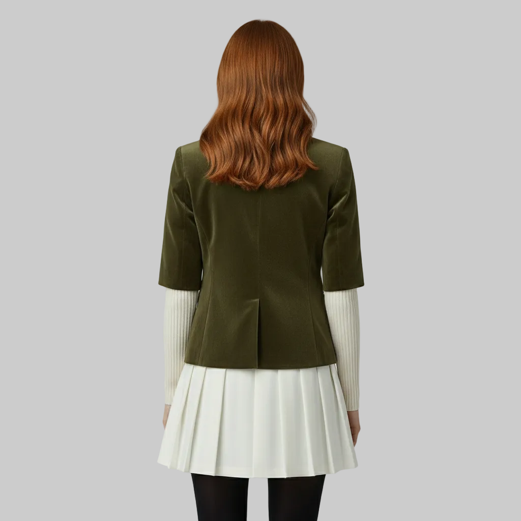 Giacca sartoriale in velluto a maniche corte