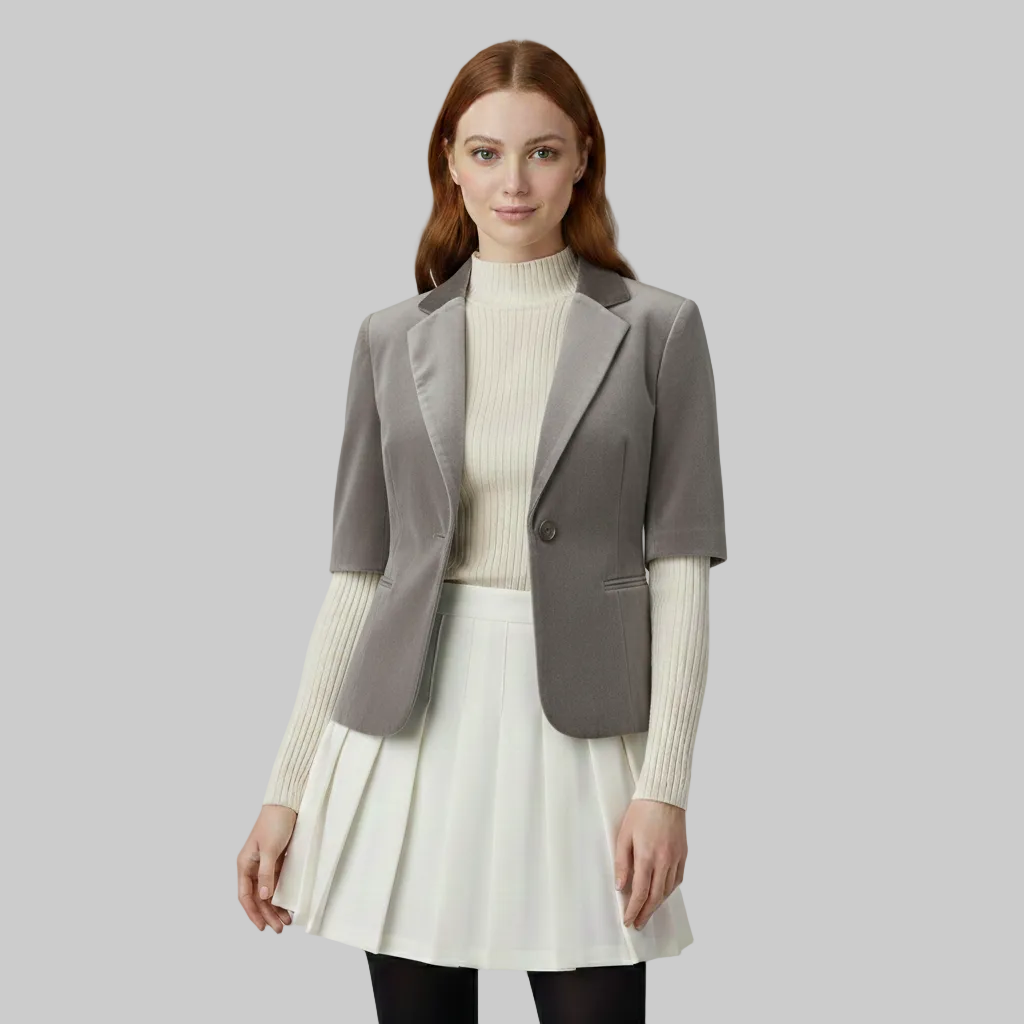 Giacca sartoriale in velluto a maniche corte