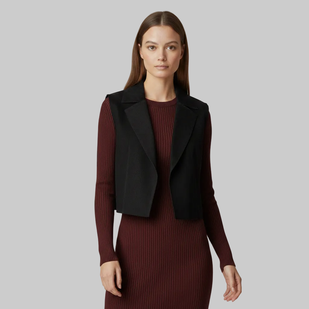 Gilet smanicato con revers sartoriale