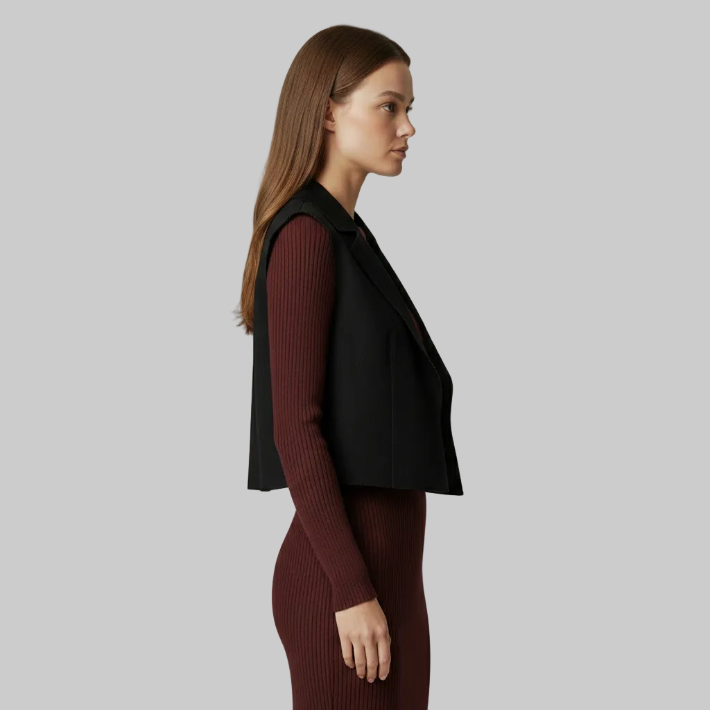 Gilet smanicato con revers sartoriale