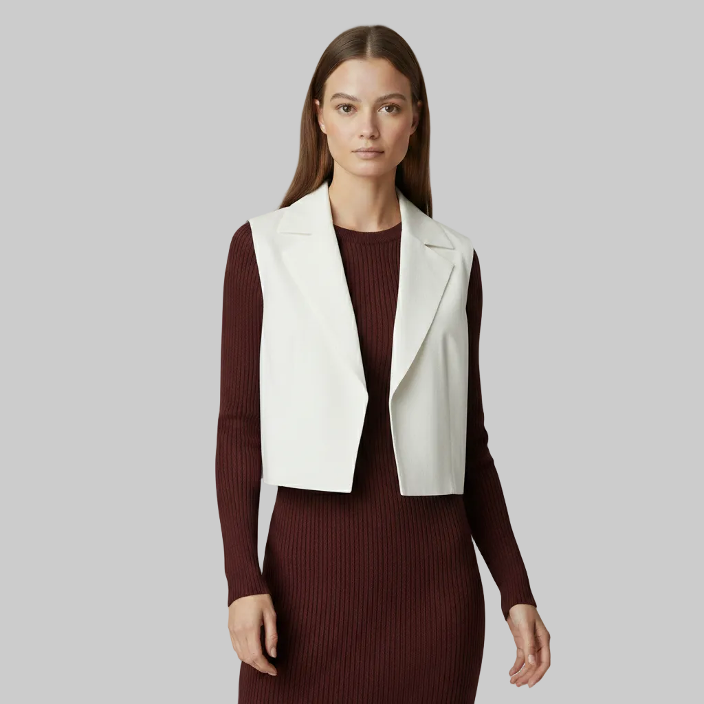 Gilet smanicato con revers sartoriale