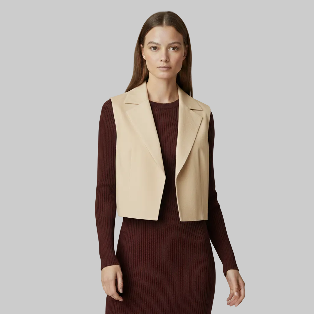 Gilet smanicato con revers sartoriale