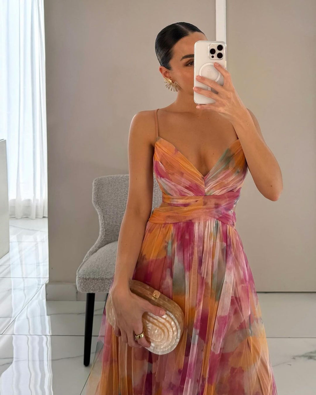 Snow Robe Maxi Femme – Imprimé Floral, Tissu Léger & Style Élégant d'Été