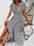 Grace Robe Maxi Femme – Style Floral, Col V & Design Cache-Cœur Élégant