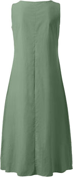 Giulia Robe Maxi en Lin pour Femme – Robe d'Été Sans Manches avec Poches