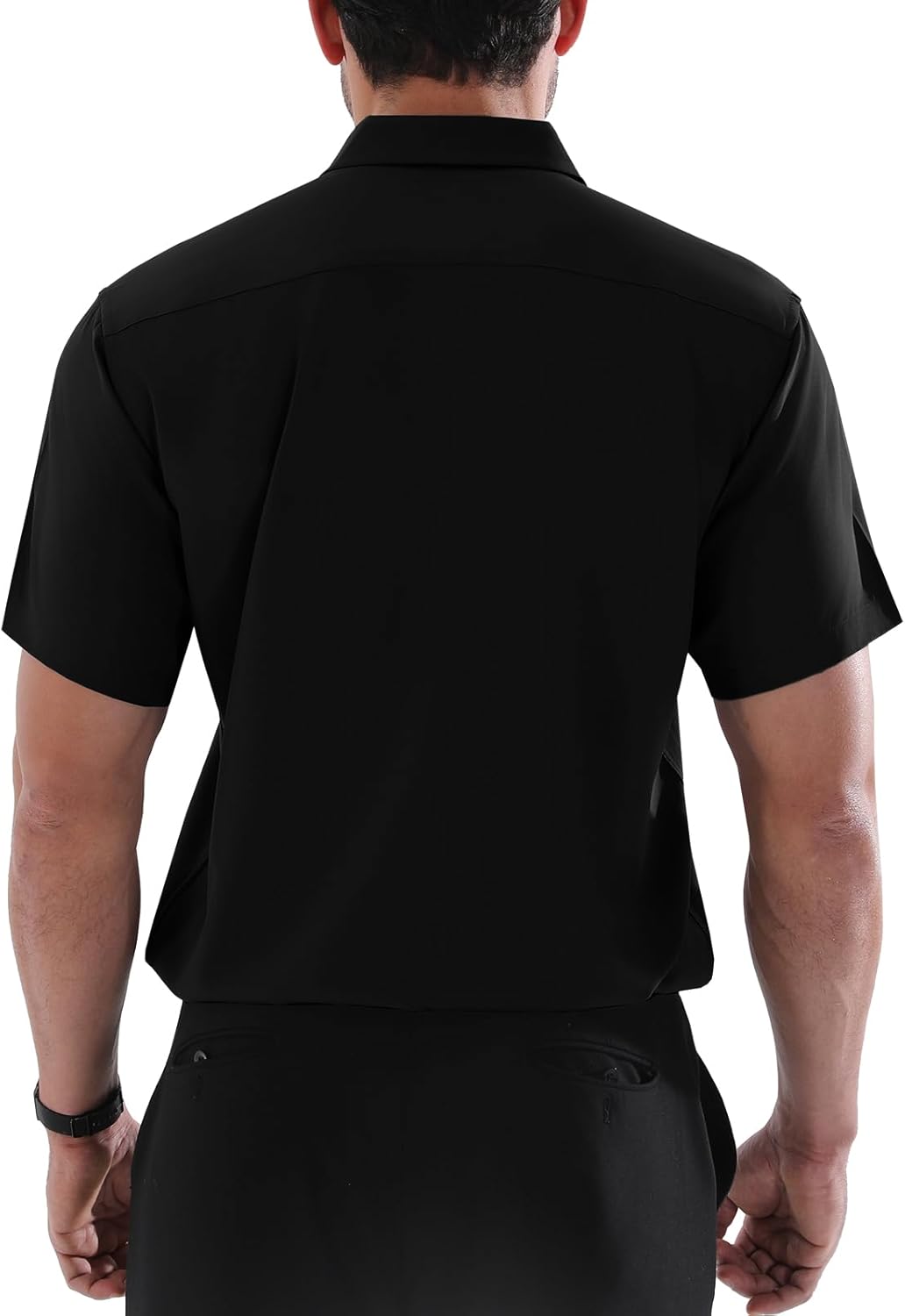 Ramil Camisa Hombre Tallas Grandes – Camisa Business Casual de Manga Corta con Bolsillo