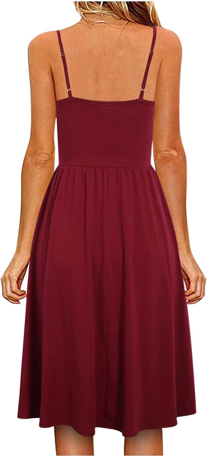 Sofía Vestido de Verano para Mujer – Vestido Línea A con Tirantes y Espalda Descubierta