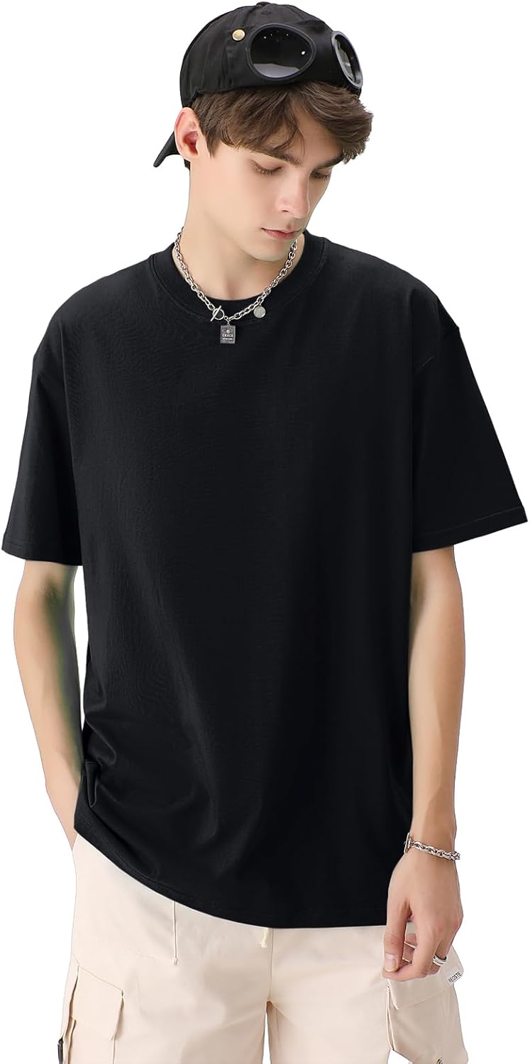 T-shirt oversize Luca pour homme – T-shirt unisexe en coton à manches courtes