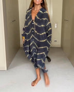 Maggie Robe Femme Col V – Robe Fluide Légère, Coupe Confortable Décontractée