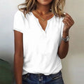 Evalynn Blouse Femme – Col V, Coupe Ample & Tissu Léger Estival