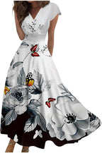 Valeria Robe Élégante pour Femme – Robe Longue Florale avec Col en V et Corset