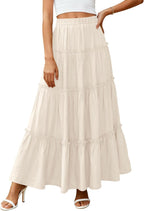 Jupe Layza Donna Maxi – Jupe Longue Bohème à Volants avec Taille Haute Élastiquée