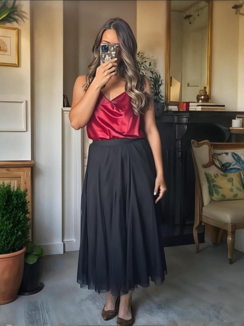 Gonna Cassy Donna – Gonna Midi in Tulle Elegante a Vita Alta