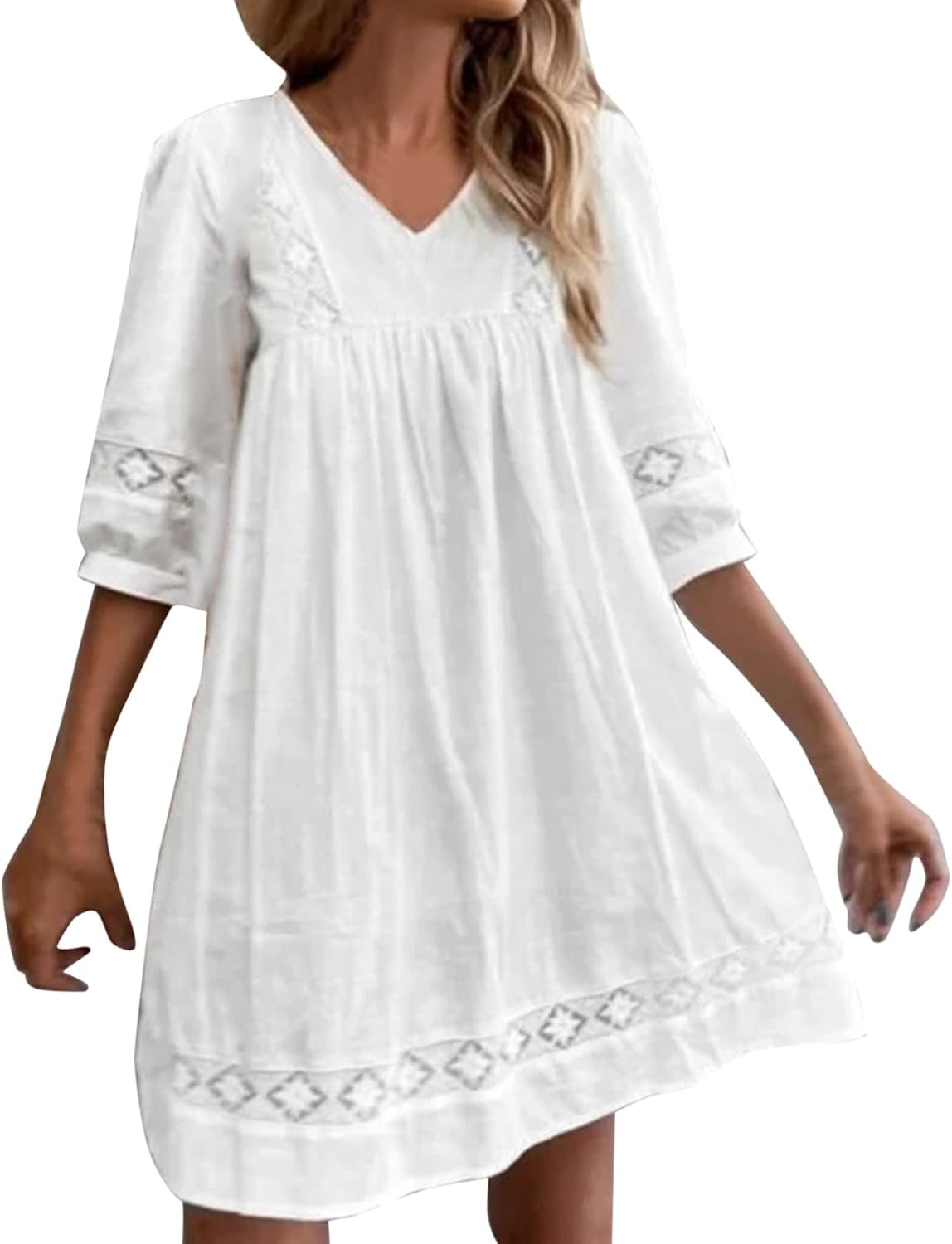 Clara Robe Midi d'Été pour Femme – Robe Élégante en Lin avec Plis Casual Chic