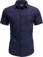 Chemise homme Andrew sans repassage – chemise décontractée élégante à manches courtes avec poche poitrine