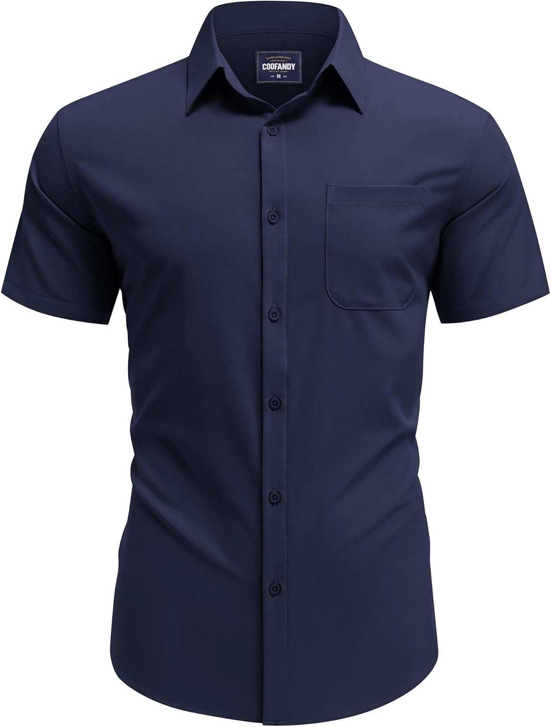 Camisa de hombre Andrew sin planchar – Camisa casual elegante de manga corta con bolsillo