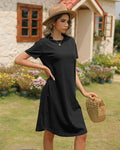 Grace Abito T-Shirt Donna – Vestito Estivo in Cotone con Maniche Corte e Tasche