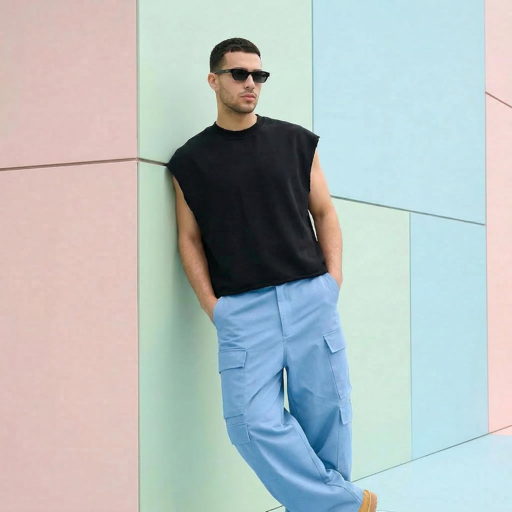 Luca Canotta Oversize Homme – Top Streetwear Crop Ajusté en French Terry Épais