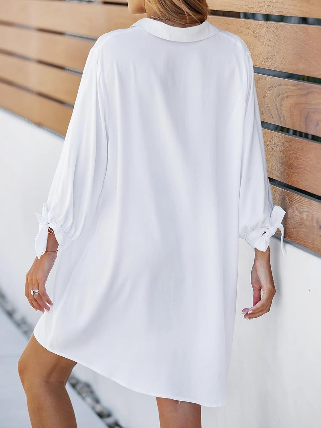 Aurora Vestido Mujer – Vestido Camisa Floral, Botones, Mangas Largas, Elegante