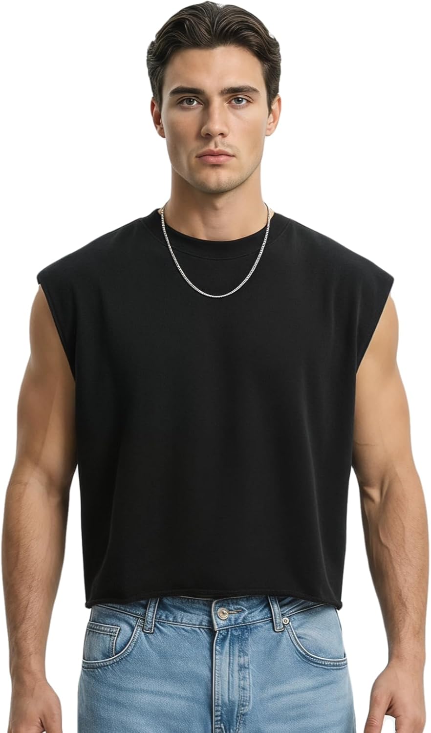 Luca Canotta Oversize Homme – Top Streetwear Crop Ajusté en French Terry Épais