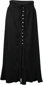 Jupe Mayen Donna – Jupe Maxi d'Été avec Boutons et Fente Frontale