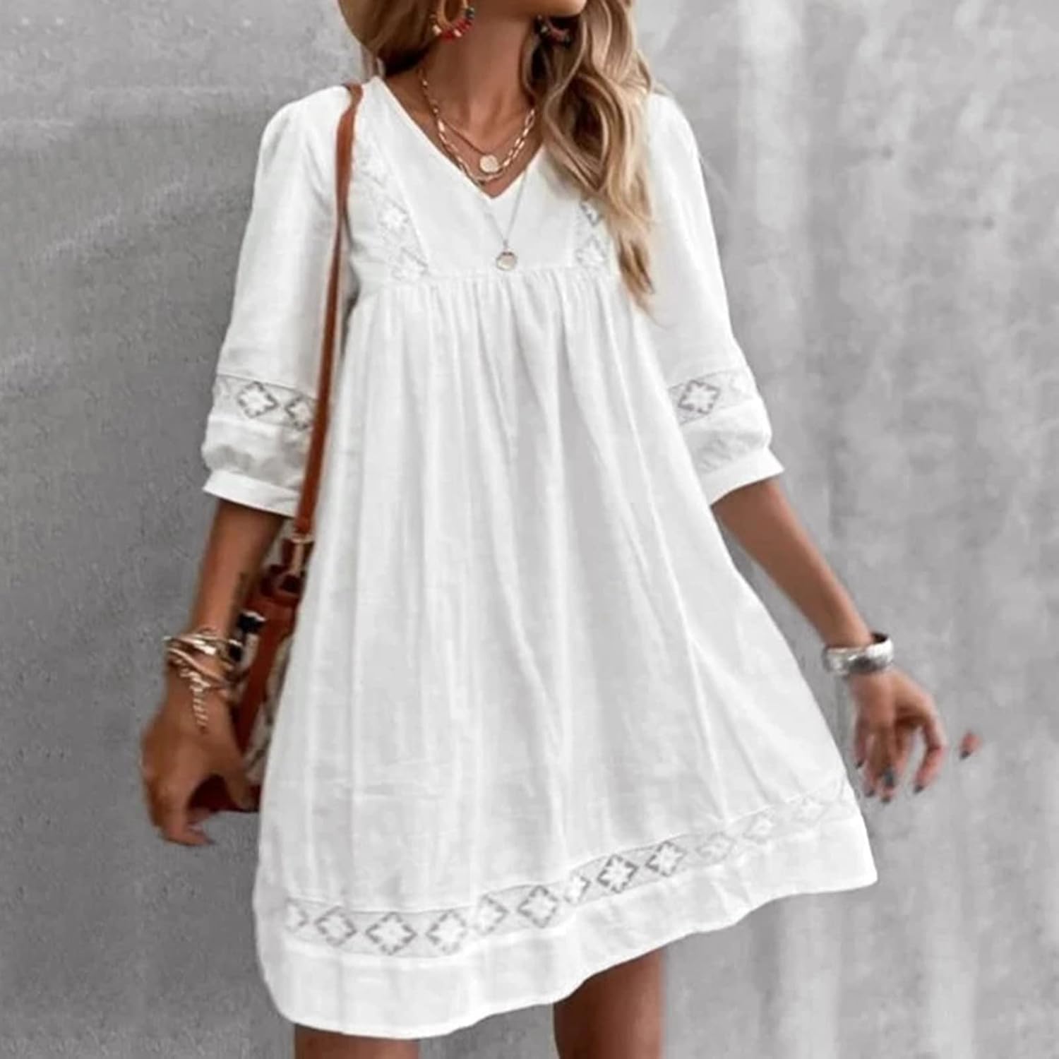 Clara Robe Midi d'Été pour Femme – Robe Élégante en Lin avec Plis Casual Chic