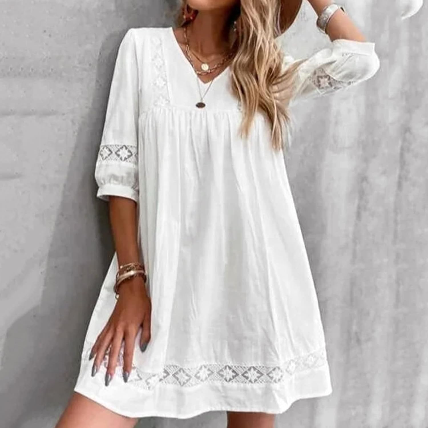 Clara Robe Midi d'Été pour Femme – Robe Élégante en Lin avec Plis Casual Chic